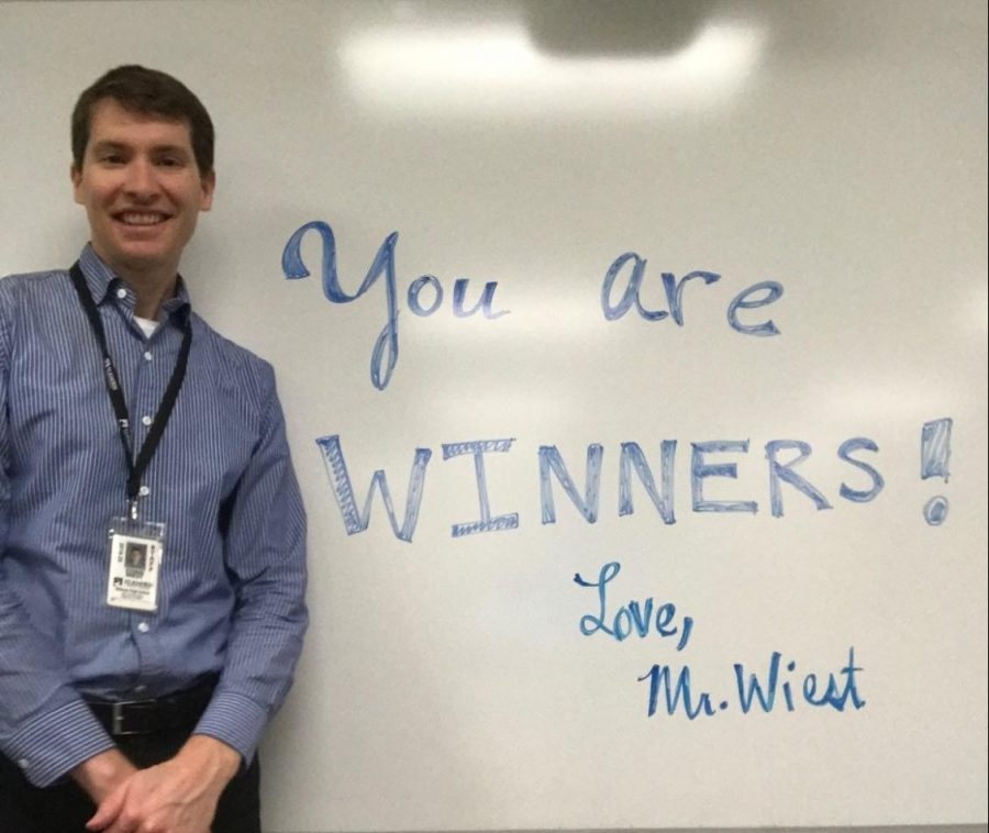 Science teacher Edwin Wiest sends his message to the class of 2020. Wiest was one of many staff members sending congratulations to the senior class.