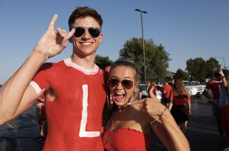 Seniors Colton Uhing and Lauren Wright dressed out for the Red & White Scrimmage.