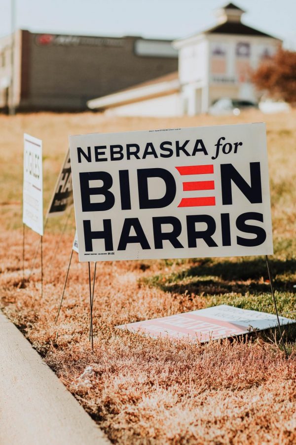 Signs remain roadside several days after Tuesdays election. Vote counting in several states is ongoing and will determine the election results.