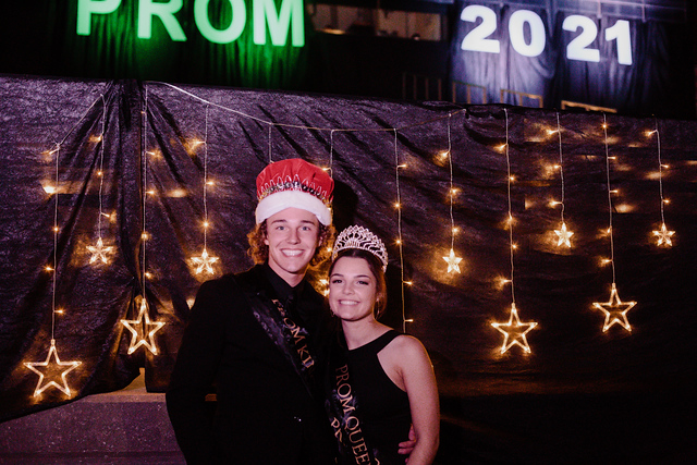 Seniors Carson Clarys and Marissa Henthorn are the King and Queen of the 2021 Prom.