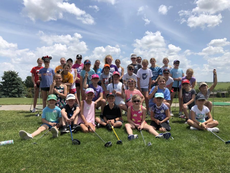 The Girls golf youth camp members.