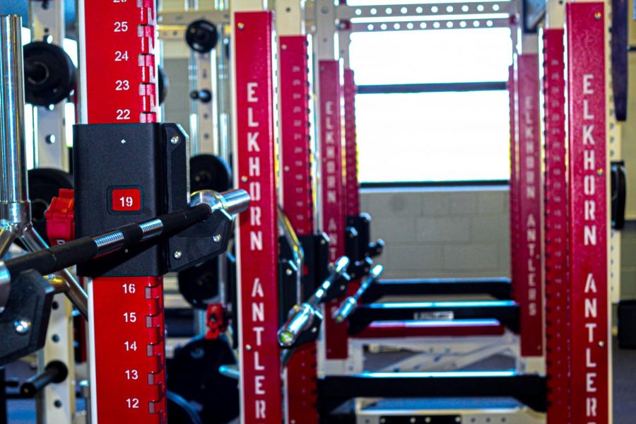 New squat racks are one of many new features in the renovated weight room. PE classes and sports teams were first able to use the equipment in late August.