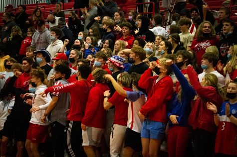 The Antler student section chanting as they defeat the Norris Titans. Antlers win 57-53 against Norris. Thursday, January 27th.