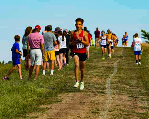 Cross Country meet at Waverly, previously in the season, Geiger places 5th.