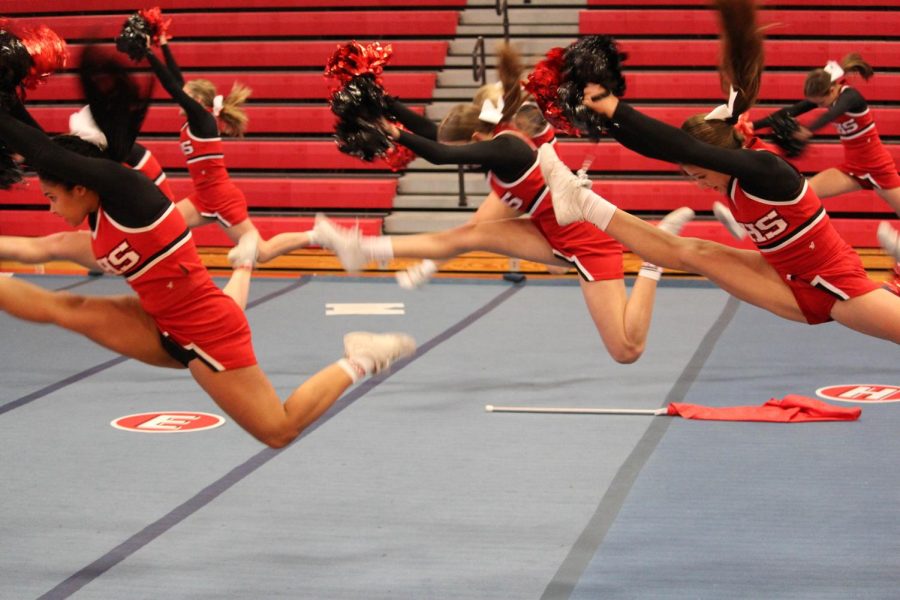 Elkhorn High Cheer Team performs at the cheer and dance showcase on October 30th at EHS. 