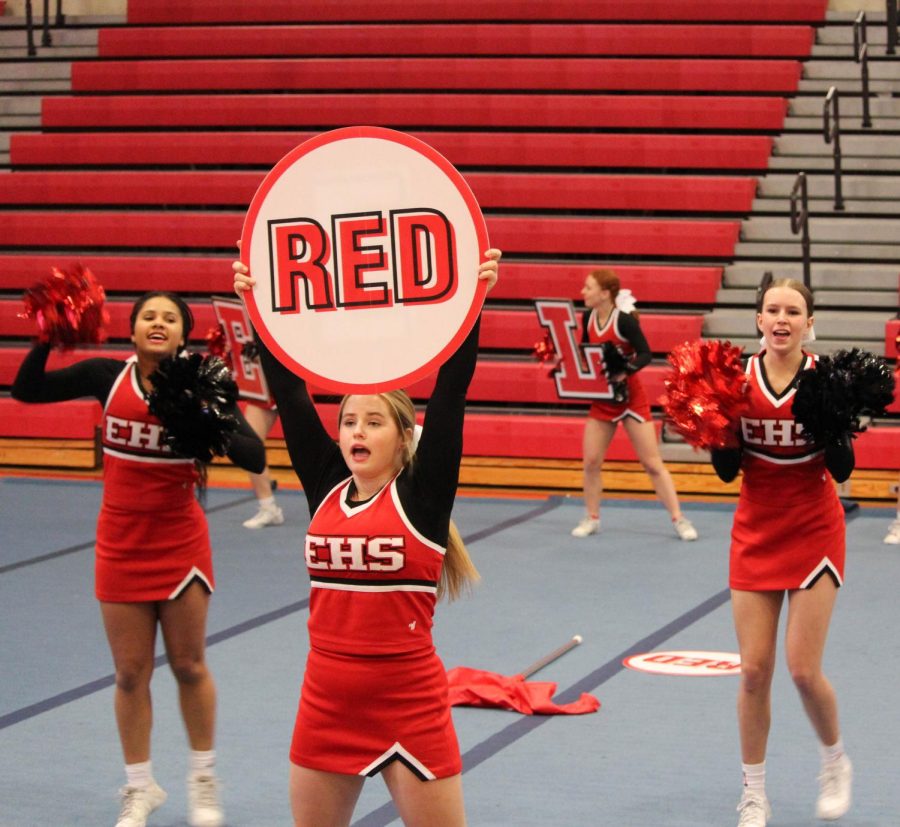 Elkhorn High Cheer Team performs at the cheer and dance showcase October 30th at EHS. 