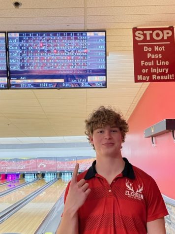 Senior Tanner Houck bowled a new school record of 266.