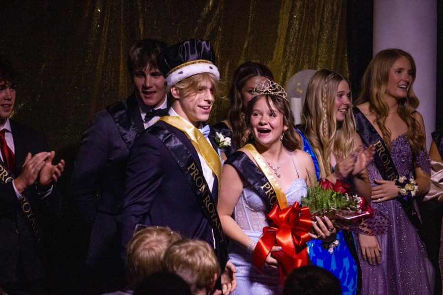 Prom King Sean Stara and Queen Kate Gorake shortly after winning.