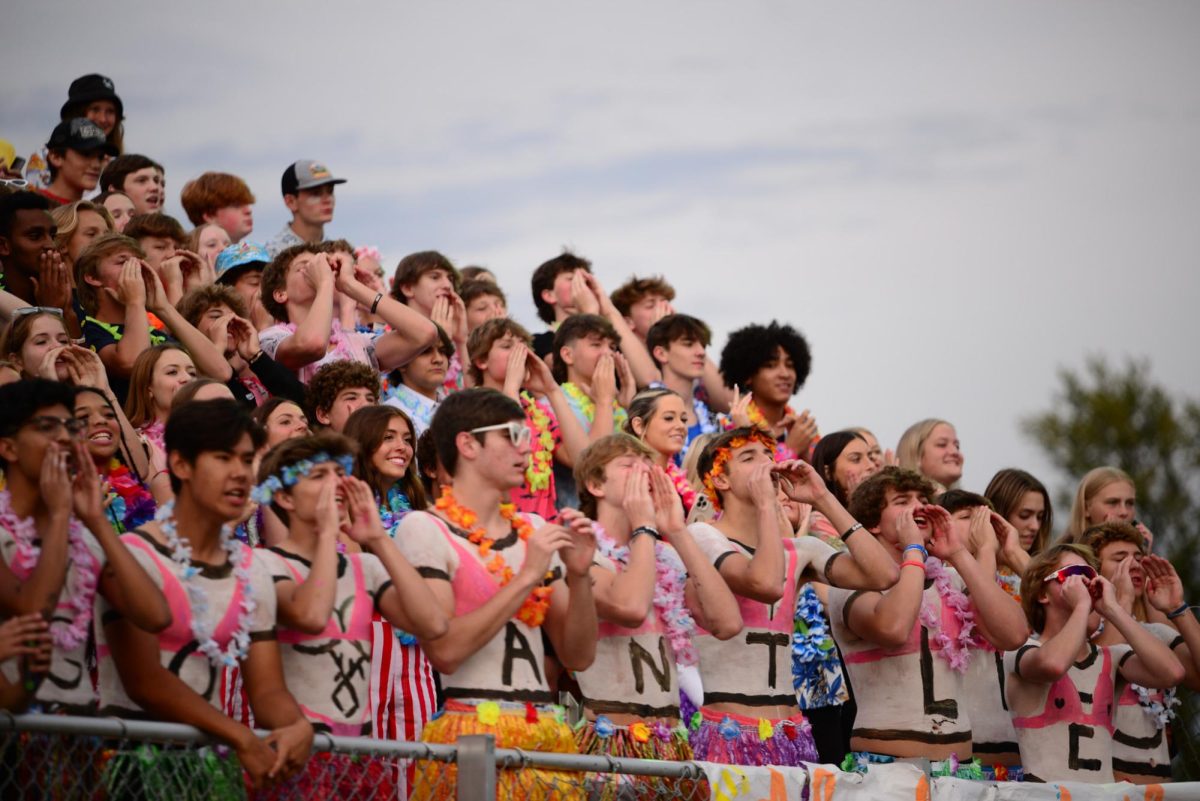 The Elkhorn crowd cheers for the football team. The Antlers lost to the Skyhawks 45-0 on Friday, September 15th.