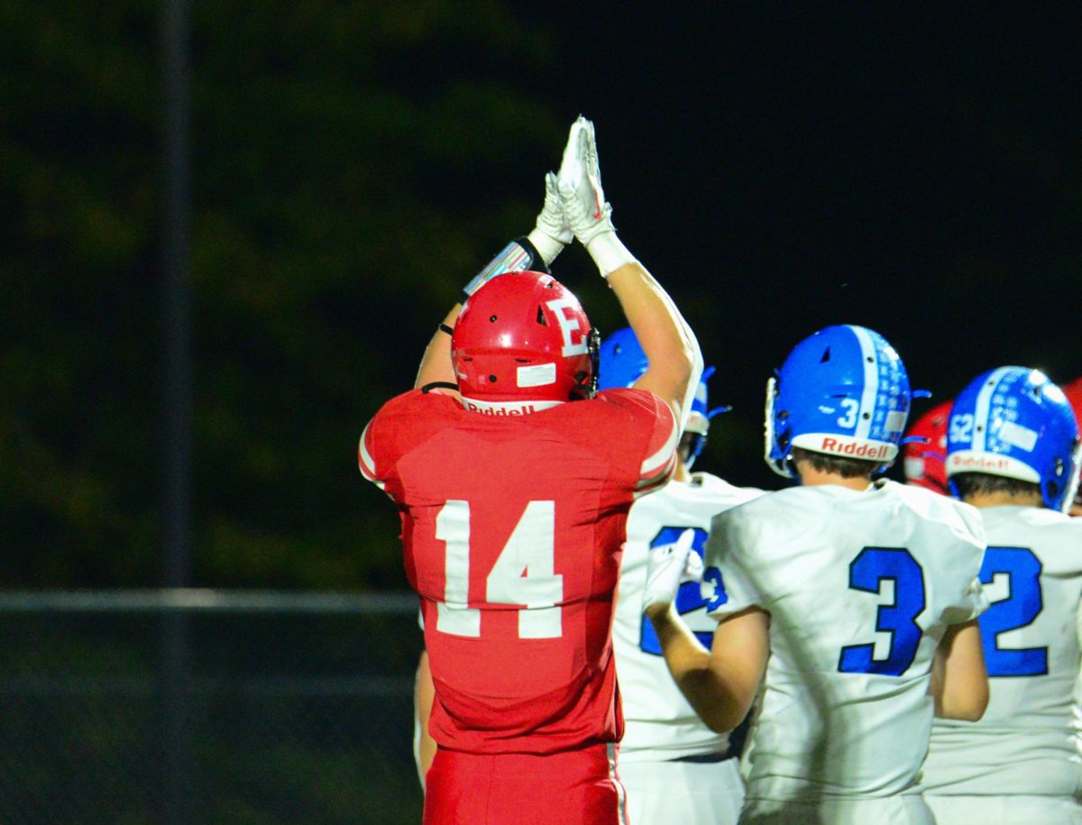 Junior Peyton Turman signals a safety after a play. The Antlers lost to the Badgers 28-7 on Friday, September 22nd.