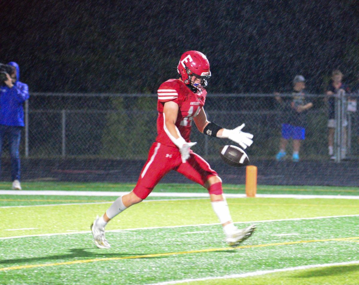Junior Peyton Turman returns the ball to Bennington. The Antlers lost to the Badgers 28-7 on Friday, September 22nd.