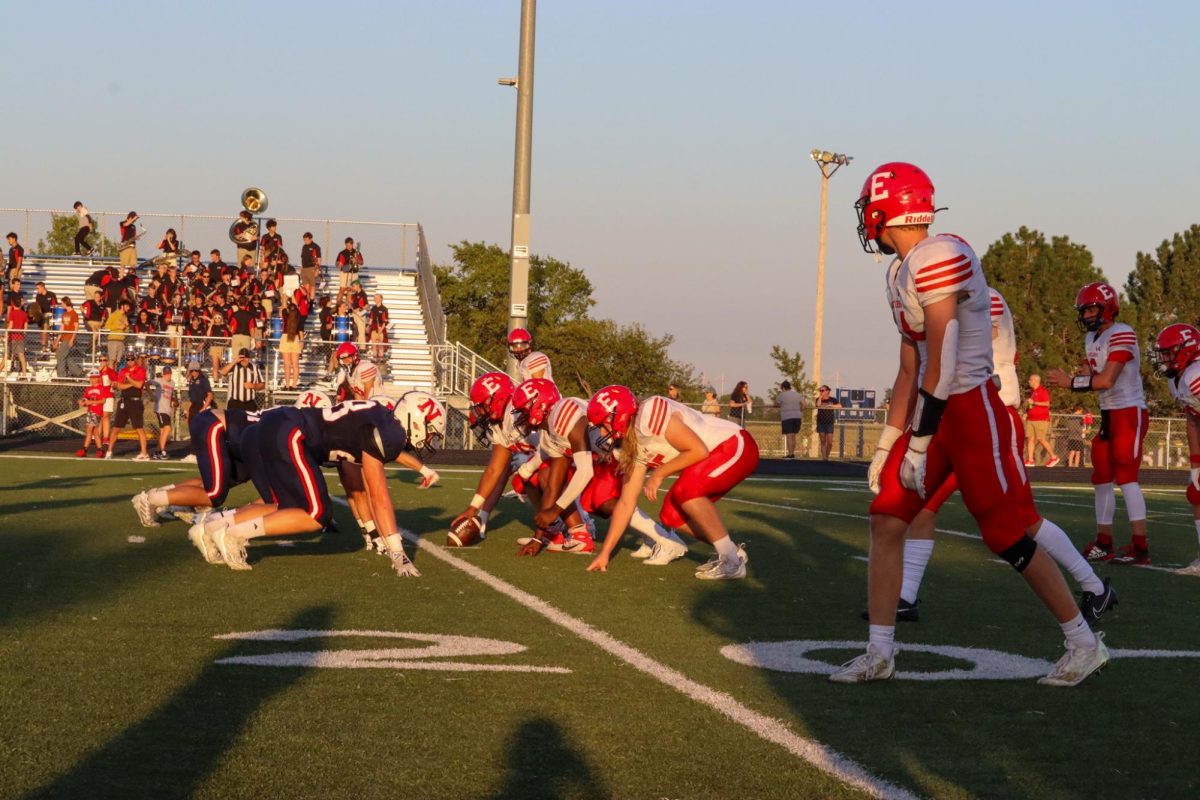 The Antlers line up against the Titans. Elkhorn beat Norris 26-24 on Friday, September 1st.