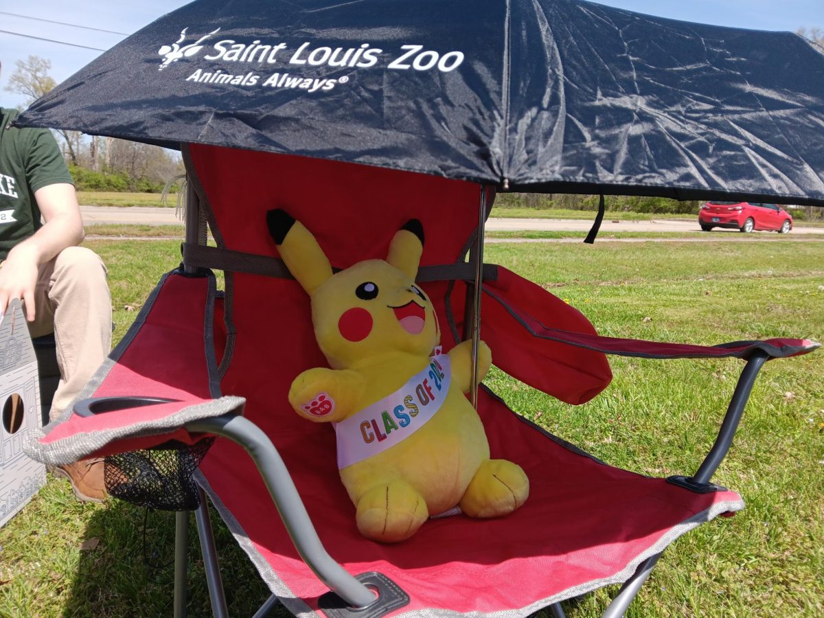 Pikachu is ready for the solar eclipse. He traveled with senior Noah Shackelford and his family to St. Louis to observe the eclipse.