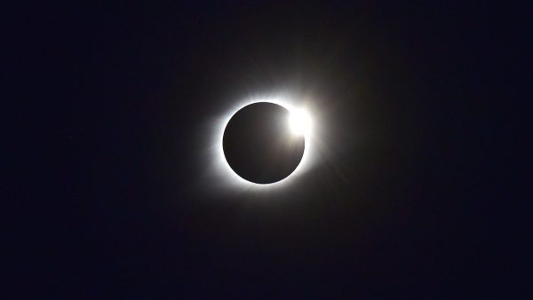 Senior Hayden Huard captured this image of the solar eclipse using his phone. 