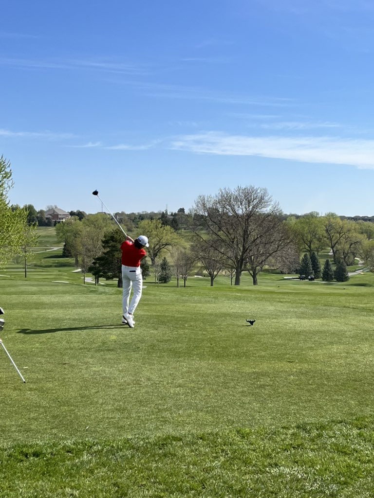 Junior Jayce Weasel tees off at the Elkhorn Invite on April 24th.