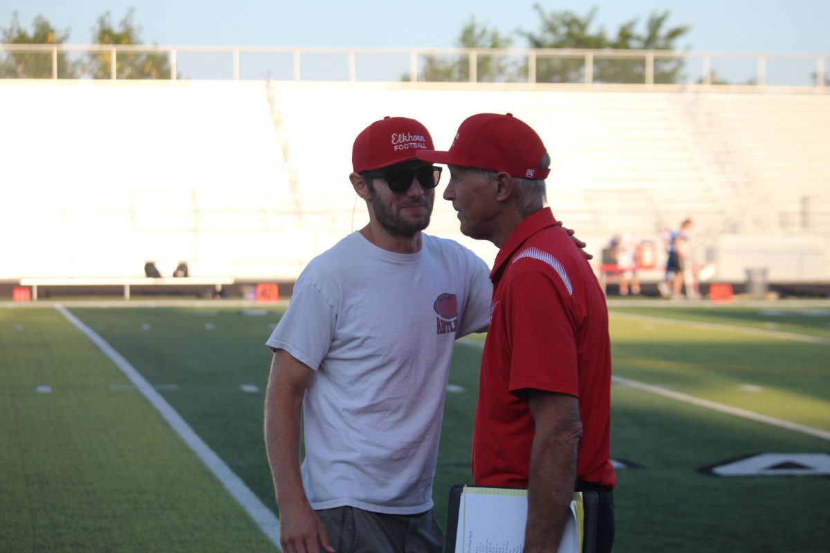 Coach Bacus and Feikert talking about the play that just happened and who they think will be open next.