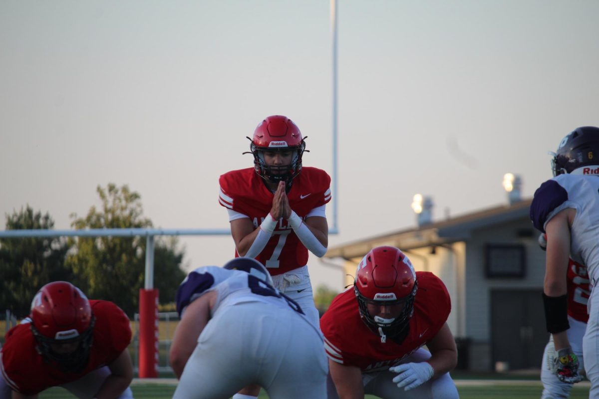 Baron Clevenger ready to take the next snap for a first down.