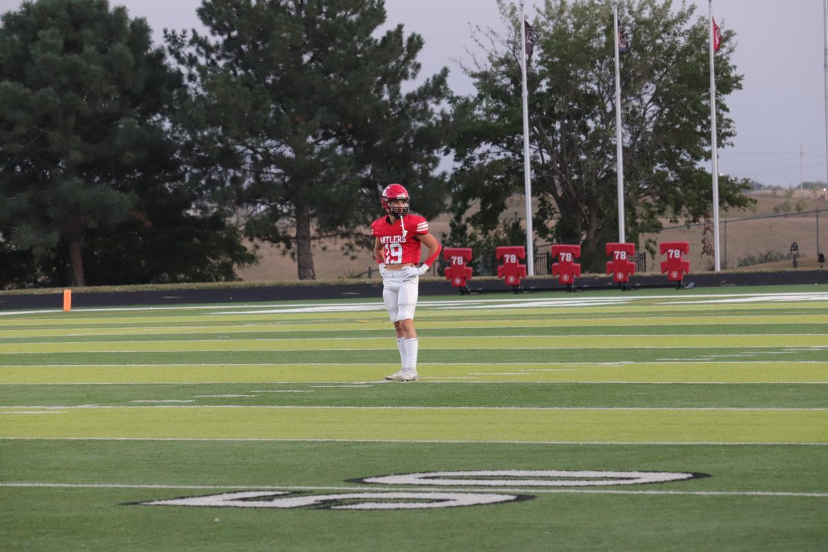 Sophmore, Josh Ludacka, after defending the endzone against Gretna East.