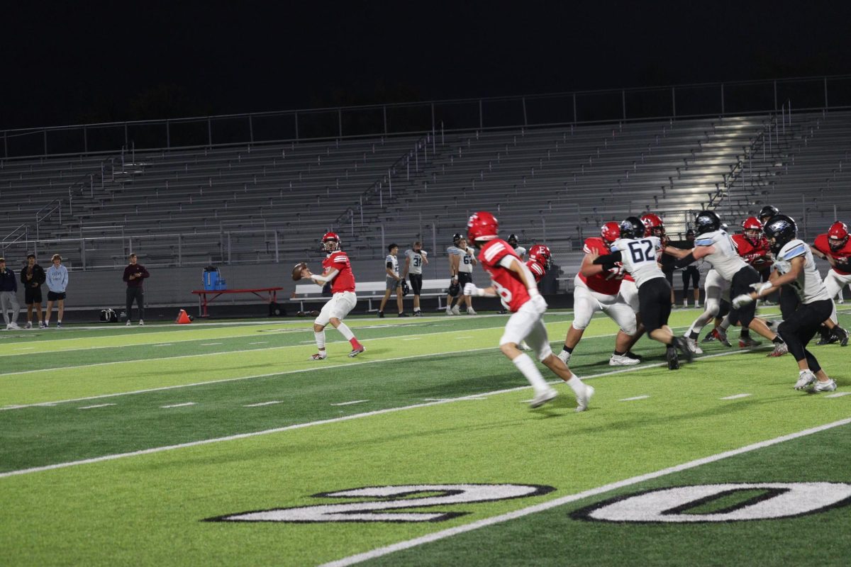 Sophomore, Baron Clevenger, getting ready to pass the ball.