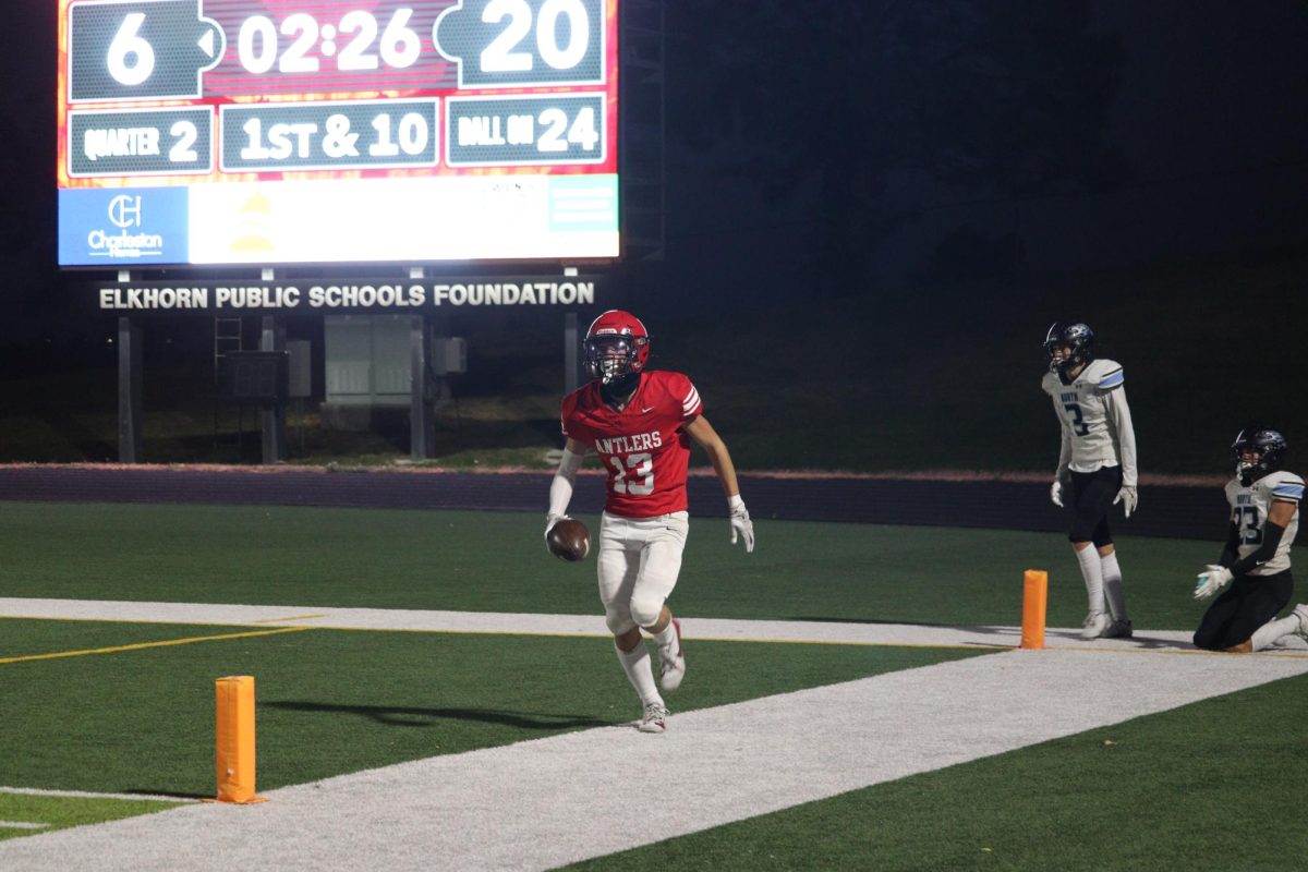 Sophomore, Matthew Ott, after getting a touchdown. 