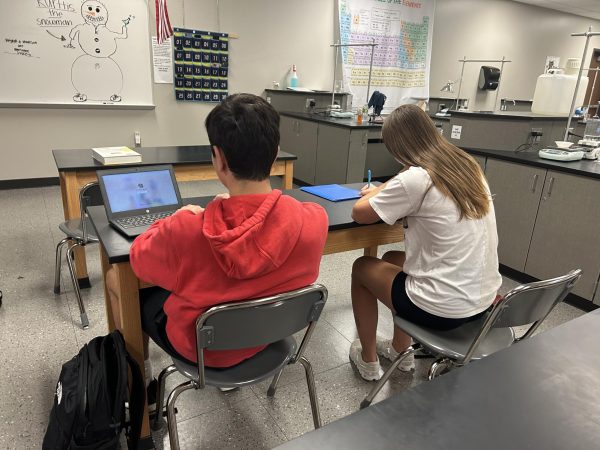 Students in Mr. Kurtt's biology class are working hard to finish their DCA review.