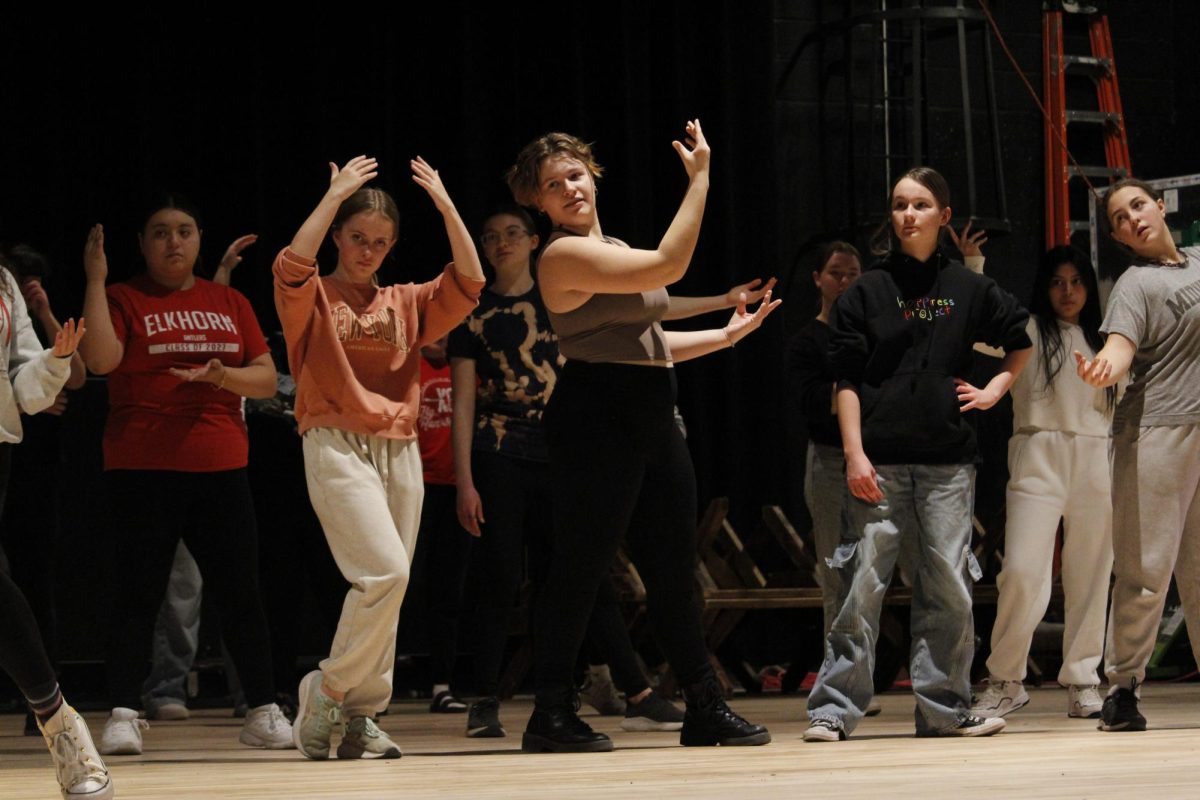 Elkhorn High students learn choreography for auditions for the spring musical.