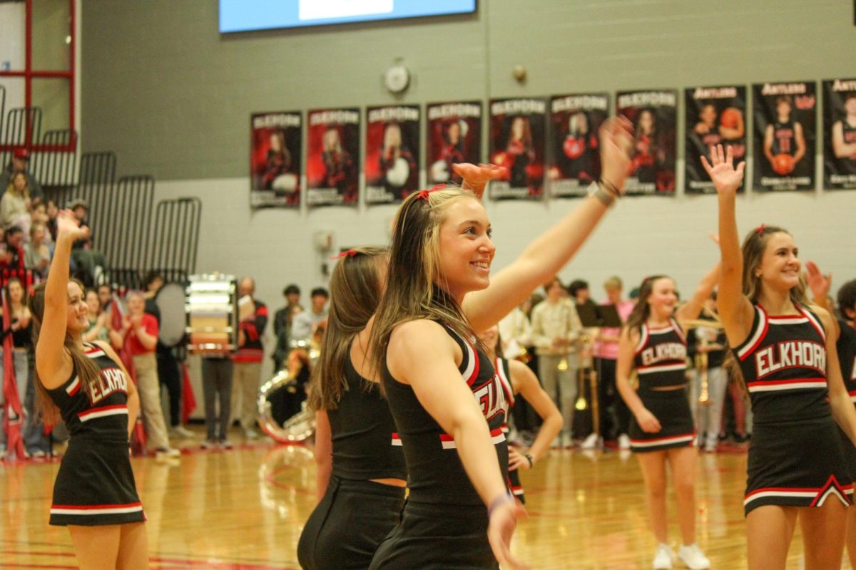 Evelyn Turner smiling her way through the pep rally. The winter pep rally was a hit on January 17, 2025.