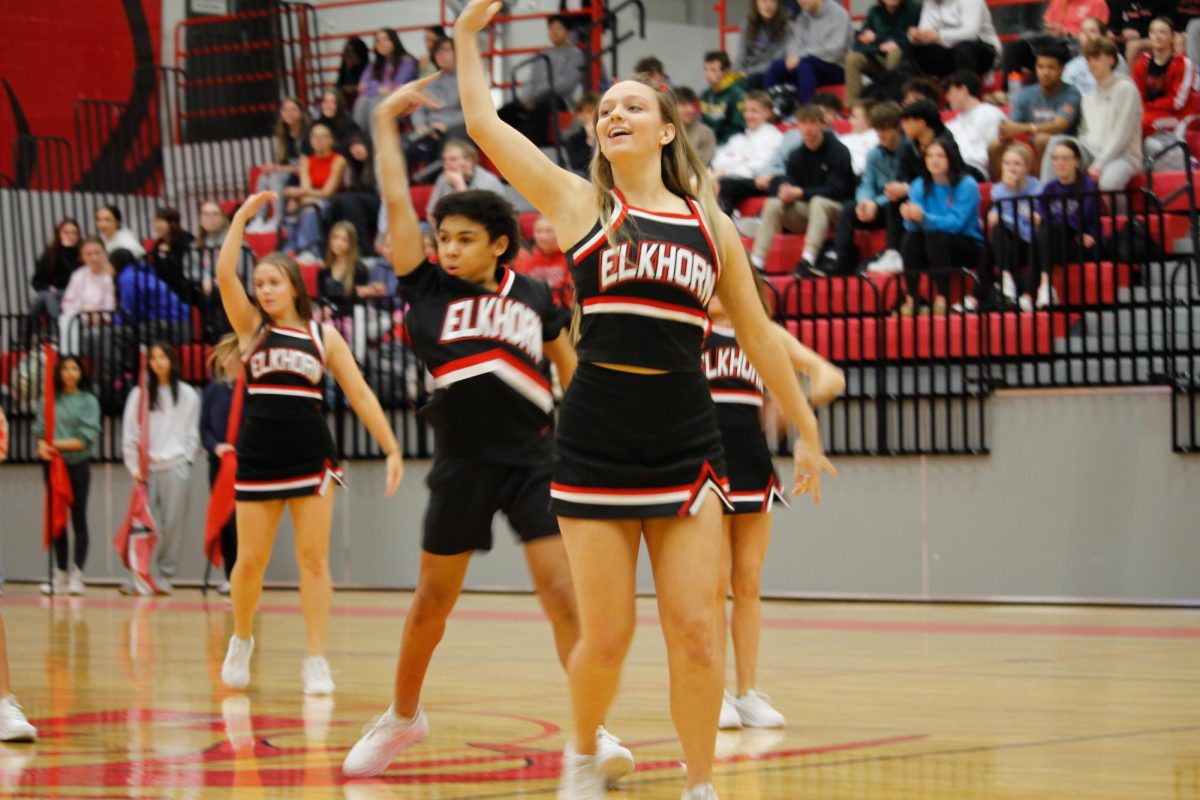 Mackenzie Harnish dancing during the winter pep rally. this took place on January 17th.