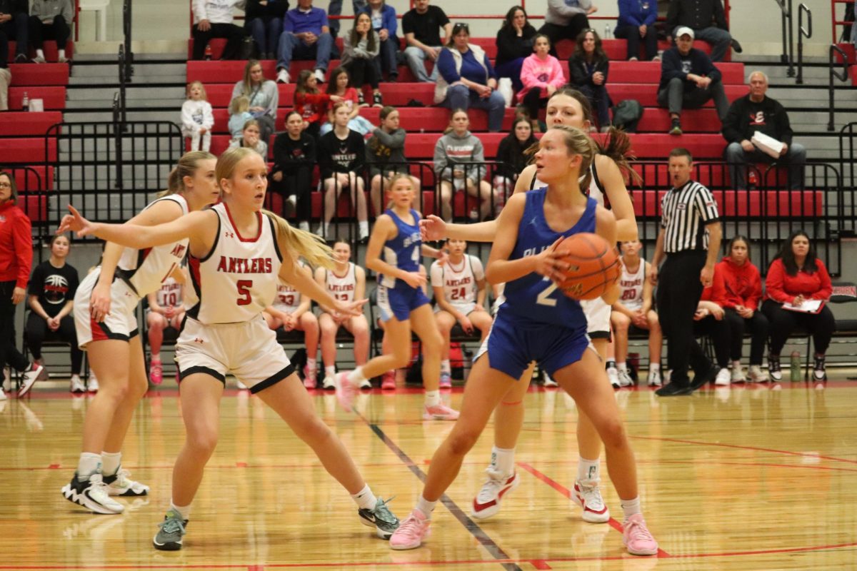 Senior, Kenzie Doiel gaurds against Ashland.