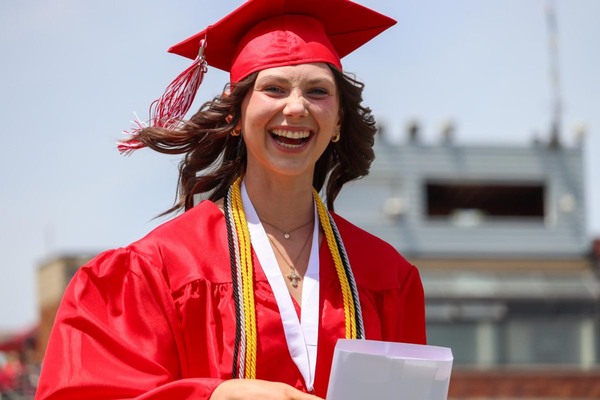 Skye Dixon smiles big after receiving her high school diploma. Graduation was held May 18th.