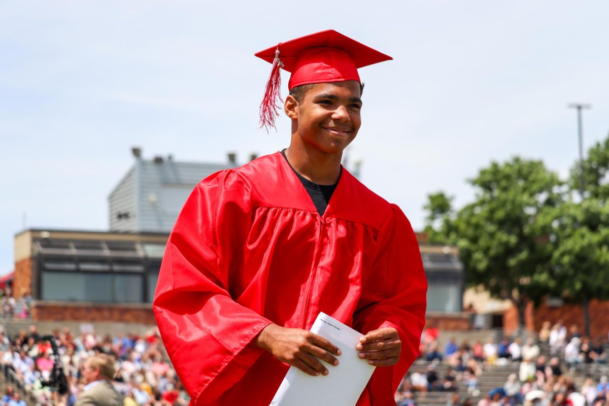 Jayden Moody  smiles after getting his diploma. Graduation was held May 18th.