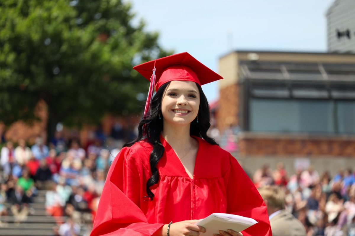Aleyah O'Dell smiles at the camera after retrieving her diploma. Graduation was held May 18th. 