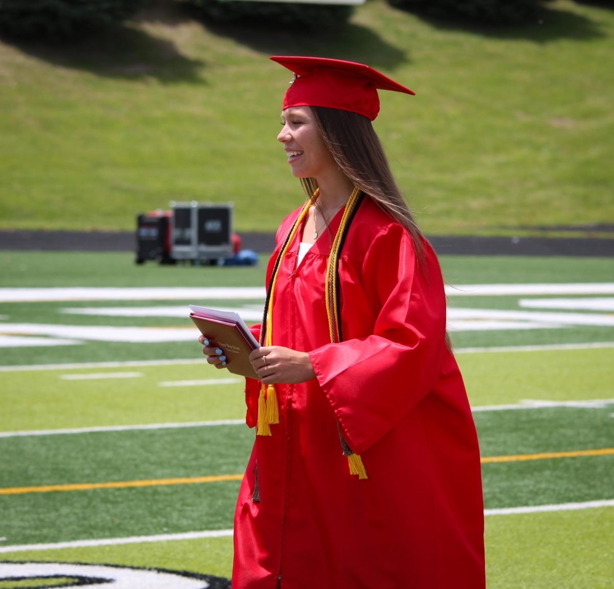Adriana Pagen smiles and gets ready for a picture after receiving her diploma. Graduation was held May 18th.