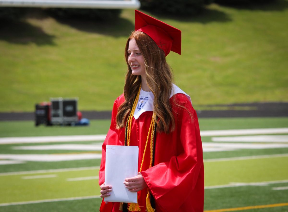 Lainey Sulinski smiles after just receiving her high school diploma. Graduation was held May 18th.