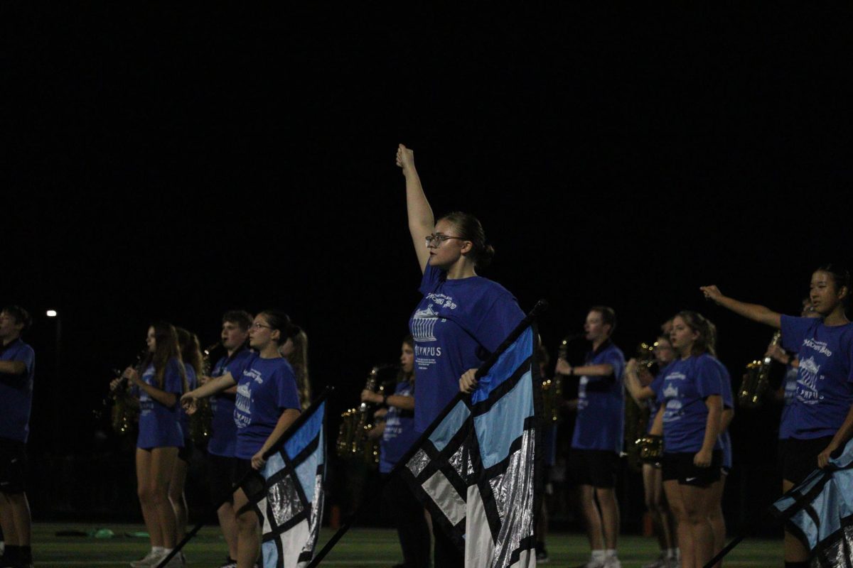 Colorguard member during halftime performance on August 29th.