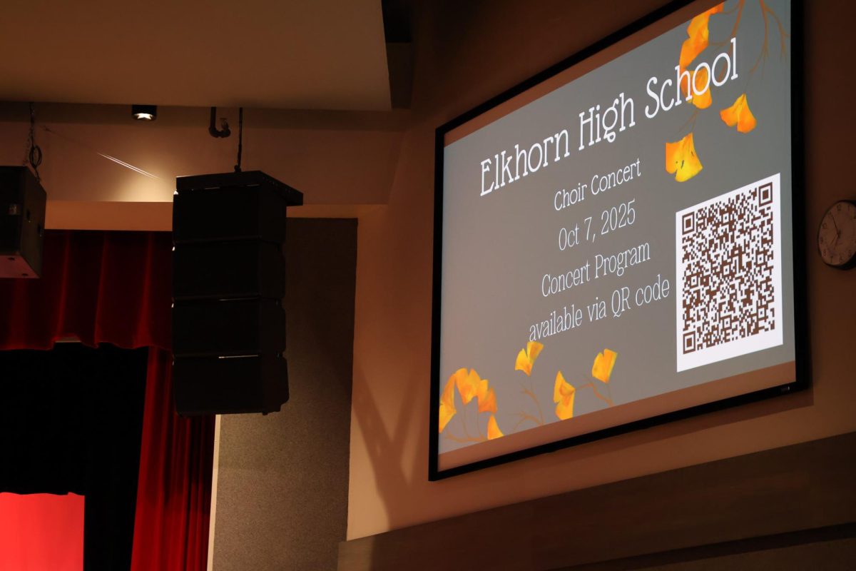 A photo of the Elkhorn High School's concert choirs schedule and songs. 