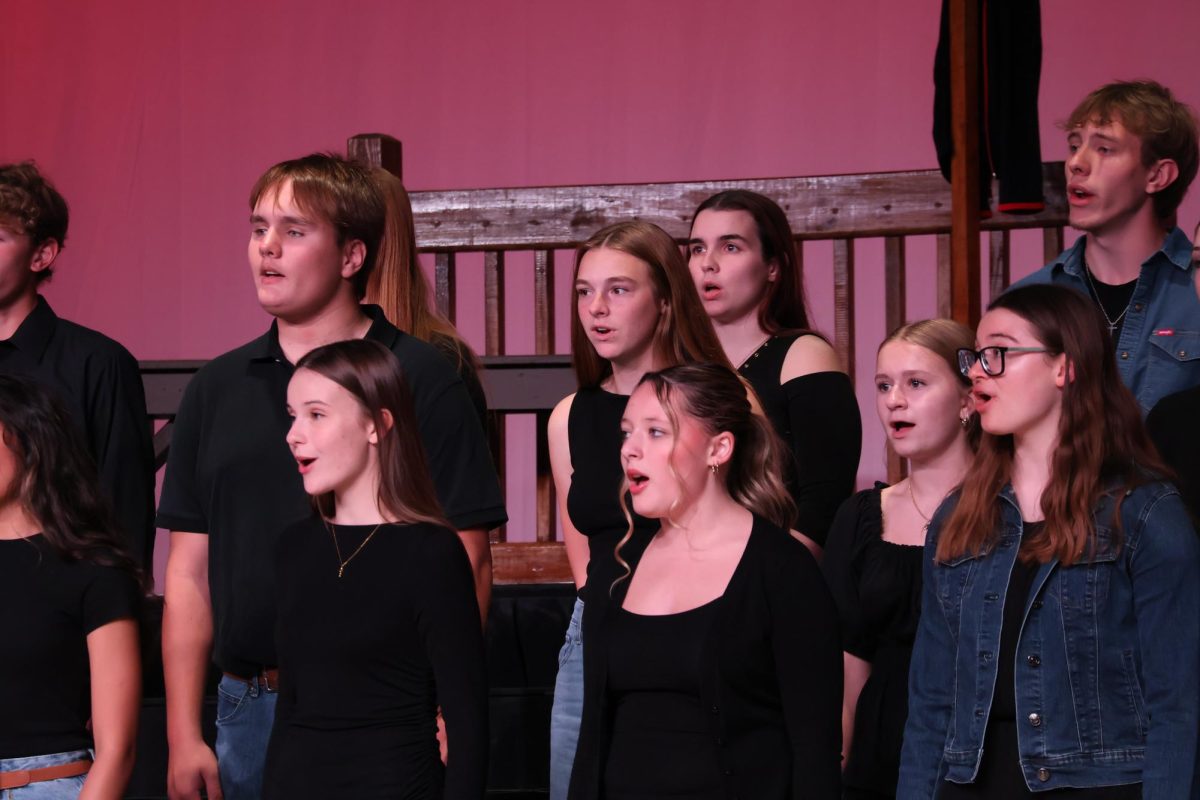 Concert Choir performs their first song of the night, red river valley.