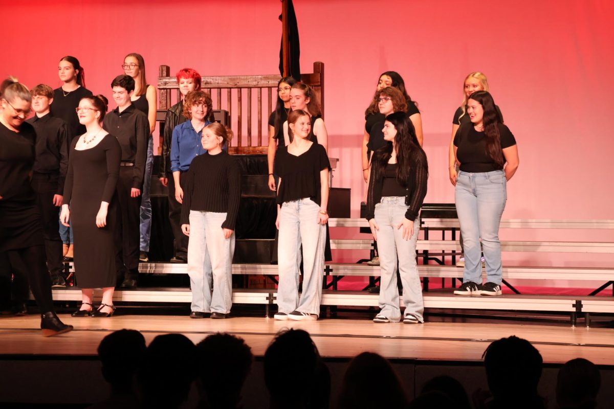 This photo shows mixed choir getting ready to sing their first song during the choir concert on October 7.