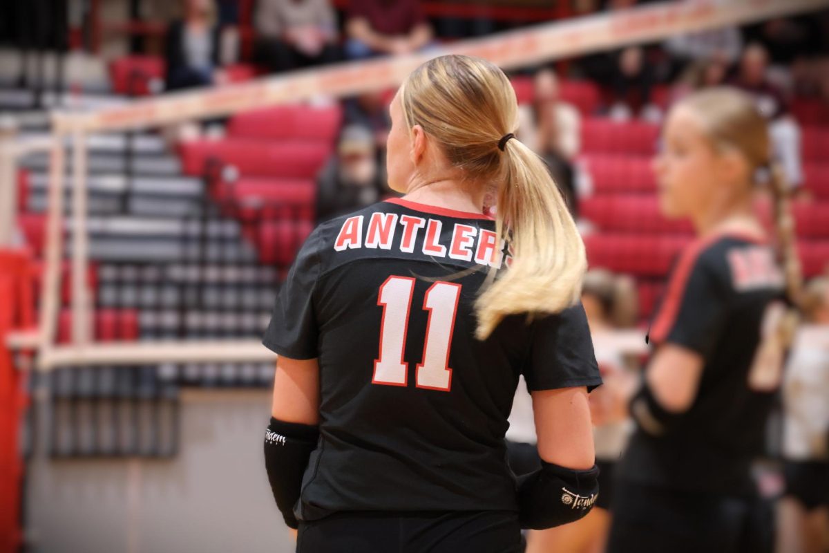 Sophomore, Kayda Prusse, getting ready to play defense against Waverly.