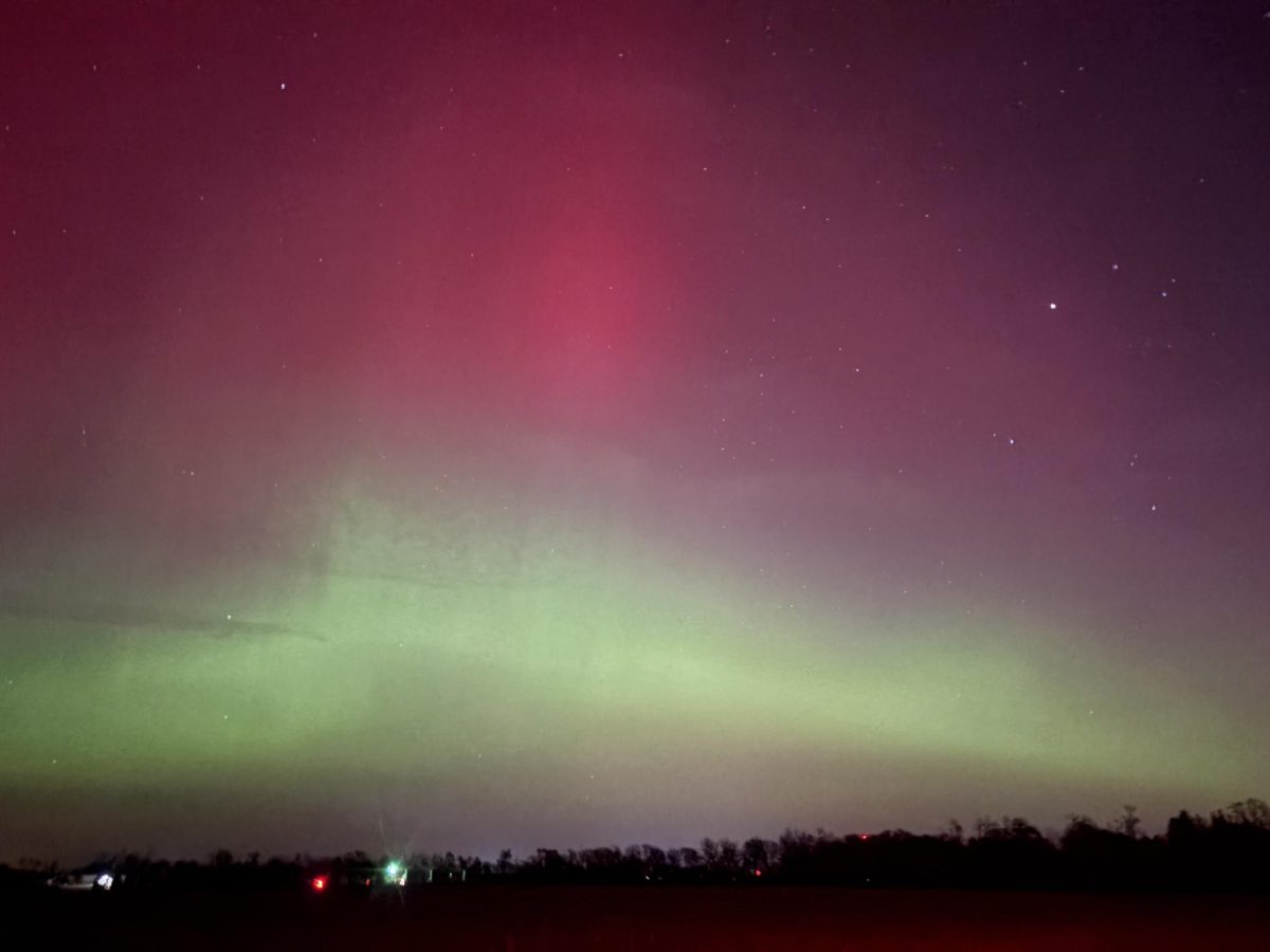 The Northern Lights captured outside the city on Tuesday, Nov. 11th. The lights were visible further south than normal because of a solar storm.