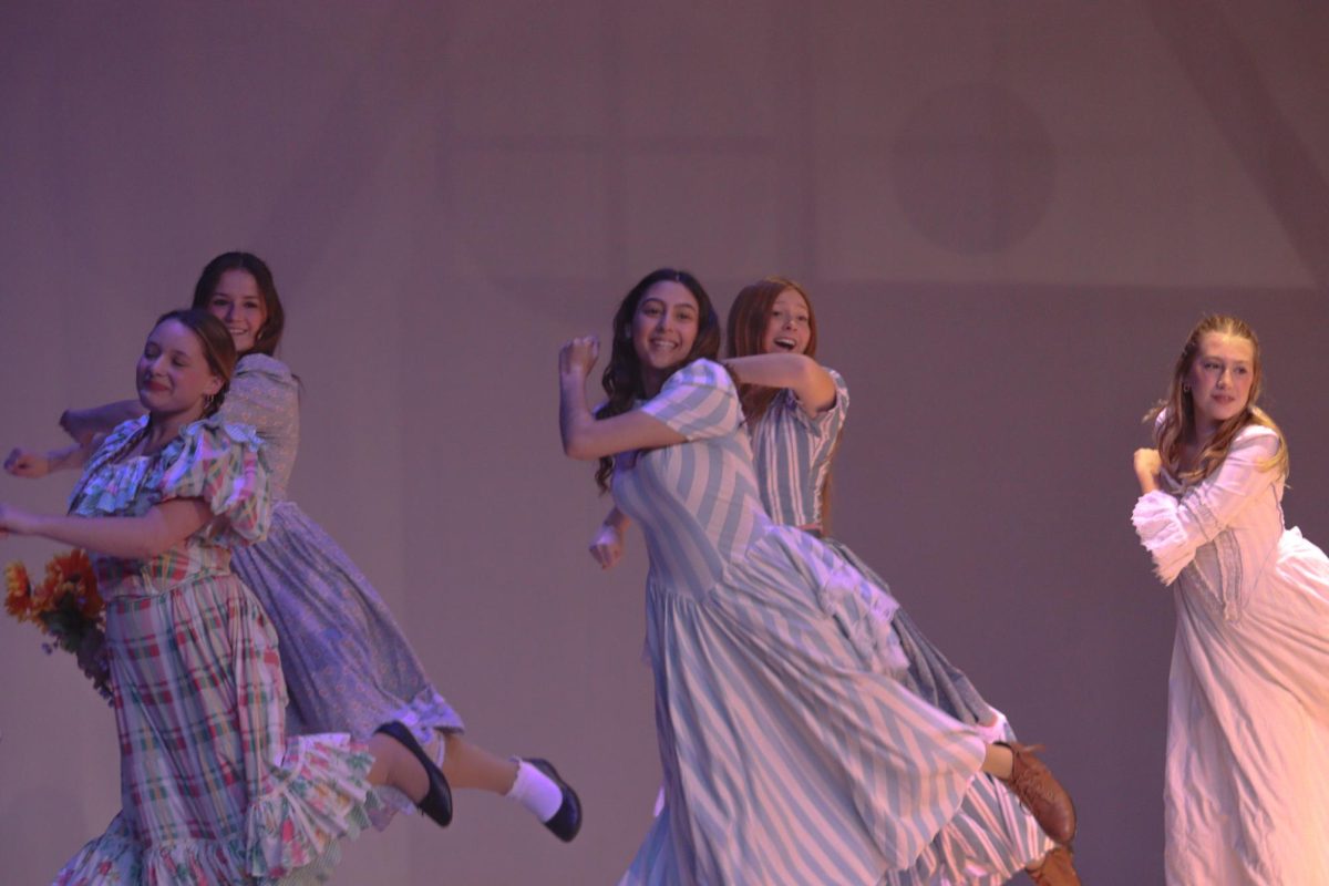 Ensemble members Gabi Santos, Jamie Hemmingson, Kyla Burham, Elodie Bunting and Fiona Wagner dance in "Tuck Everlasting."