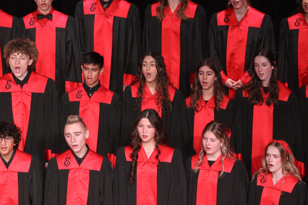 the EHS choir singing at the December Christmas concert.