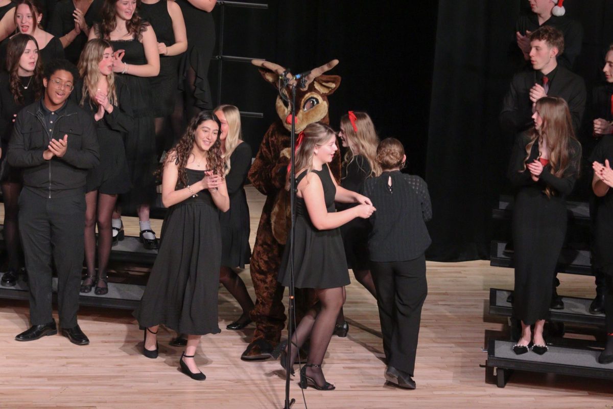 Andy the Antler during the performance of Rudolph the Red Nosed Reindeer at the December Christmas concert.