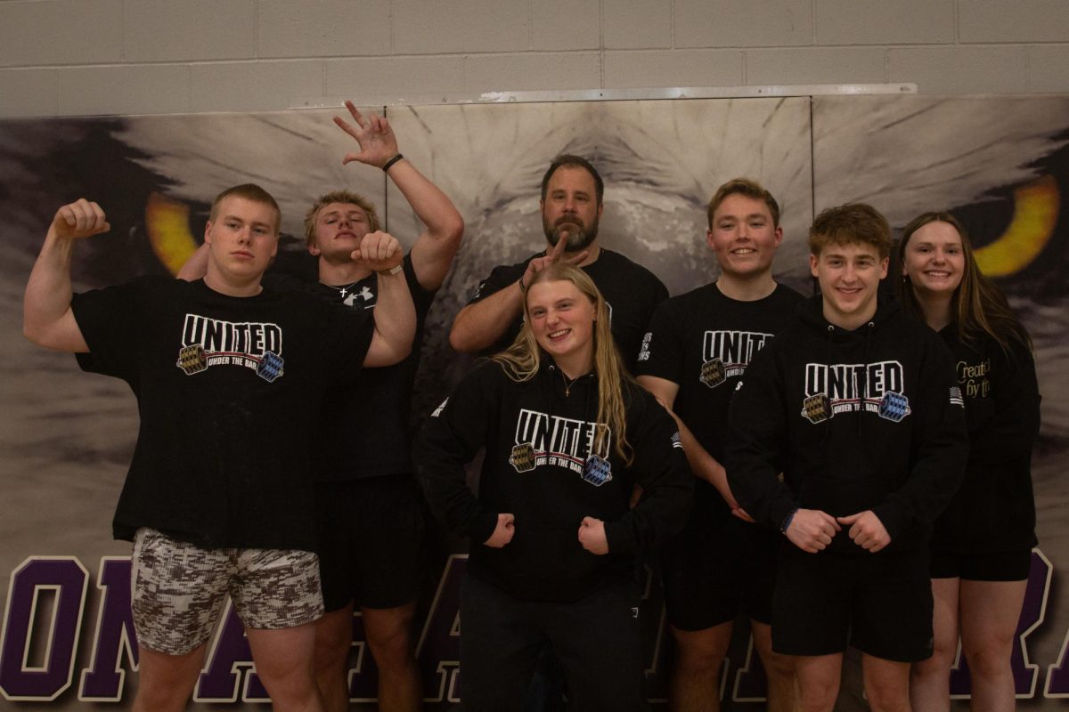 Pictured from left to right: Connor McCarthy, Andersen Taylor, Dakota Courtwright, Kyle Nadrchal, Barrett Holmquist, Zach Hammes, Autumn Dixon