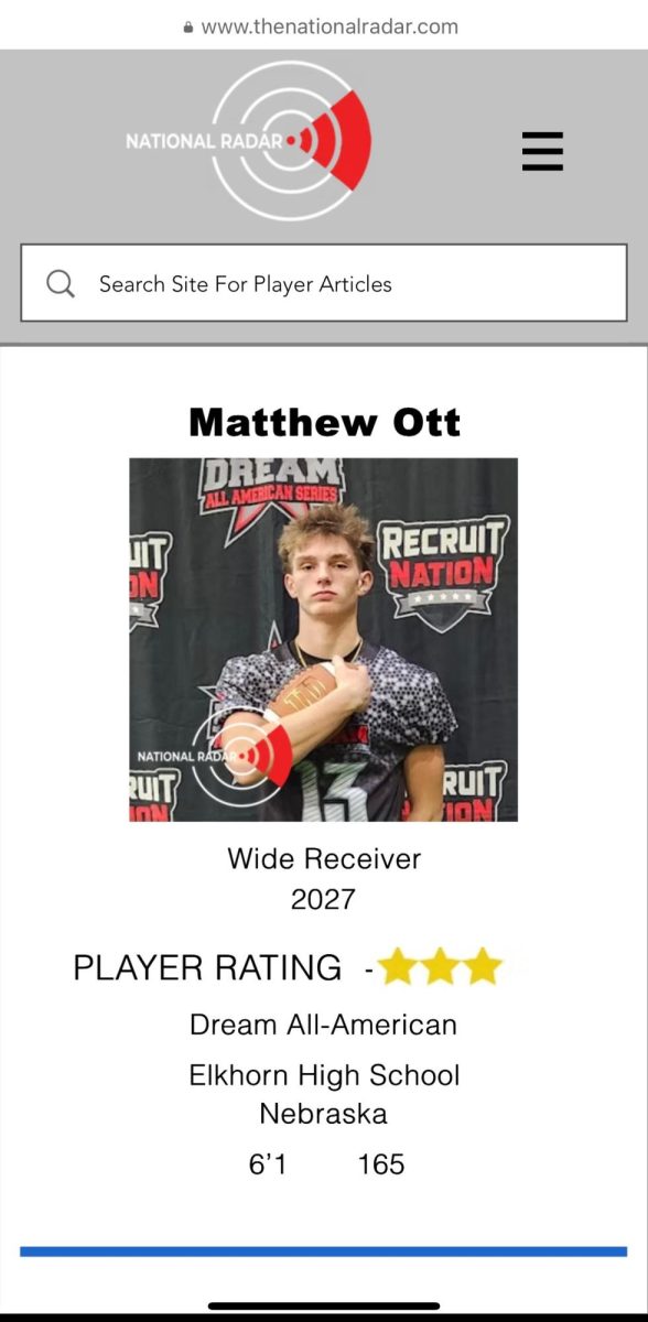 Junior Matt Ott poses for his recruiting photo at the All-Star game. Ott said he hopes to play football in college.