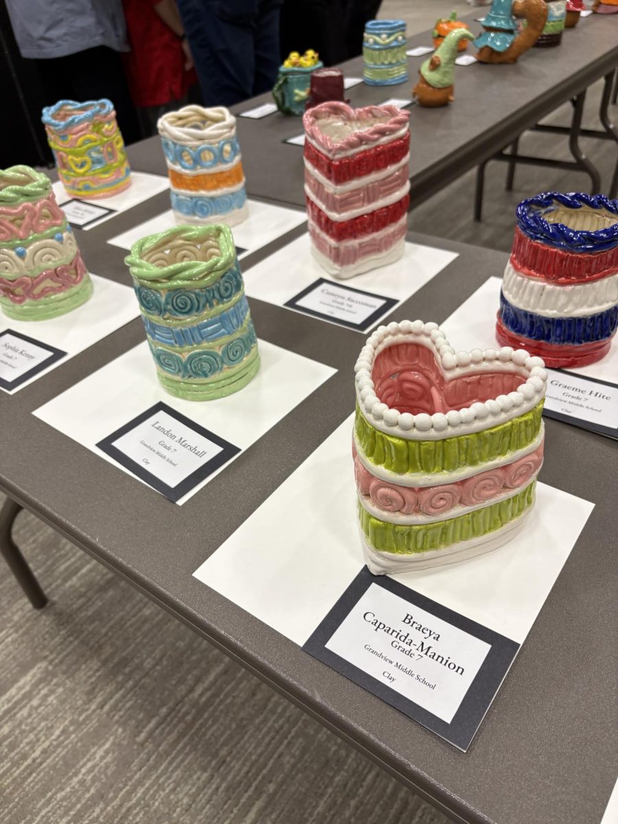 Ceramincs pieces on display at the Elkhorn Art Show. The show runs through May 3 at the TTCC.