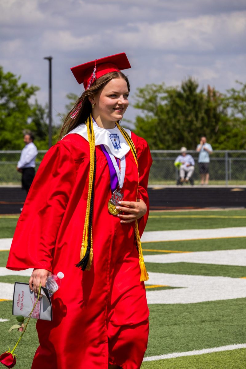 Senior Mia Bretey at EHS graduation ceremony.