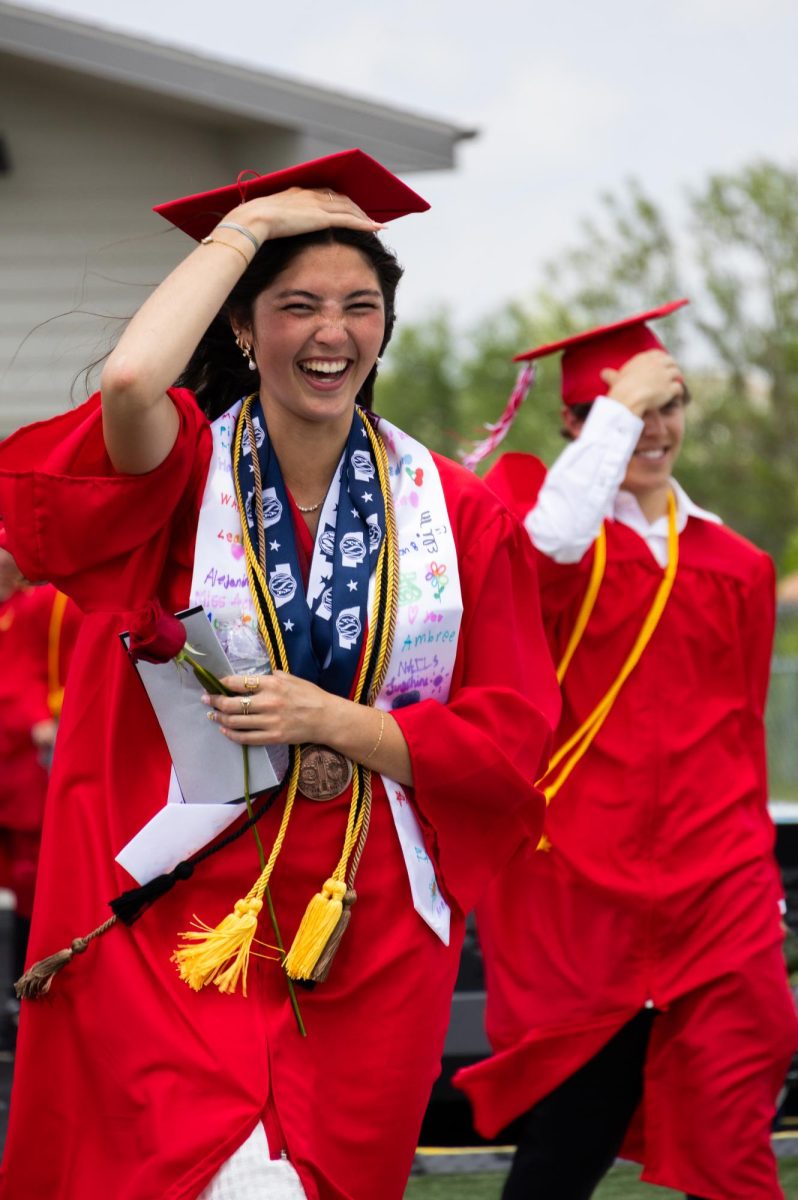 Senior Megan Erdkamp at EHS graduation ceremony.