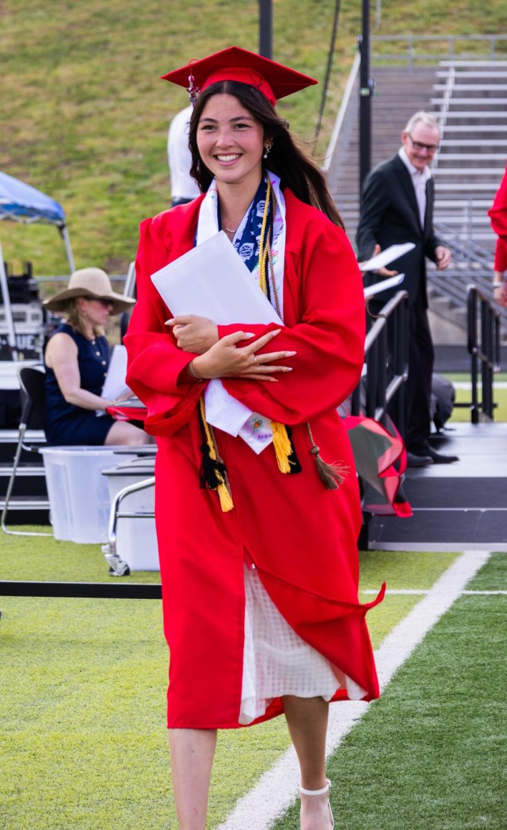 Senior Megan Erdkamp at EHS graduation ceremony.