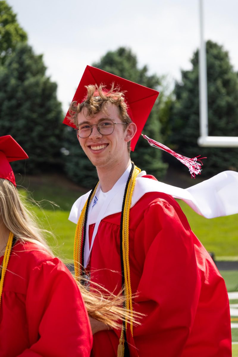 Senior Max Underwood at EHS graduation ceremony.